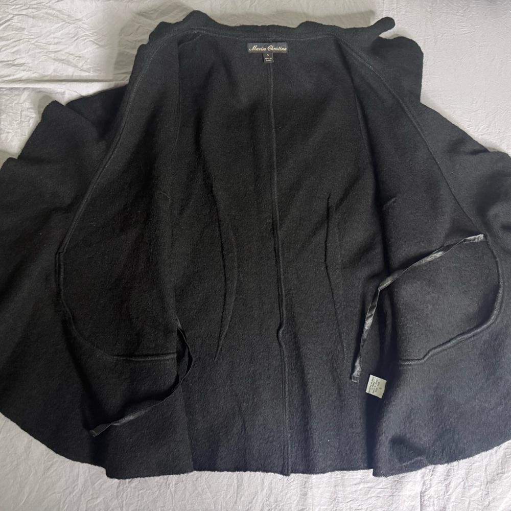 Marisa Christina Vintage Black Wool Blend Ruffle Romantic Vest Size S - Picture 5 of 7